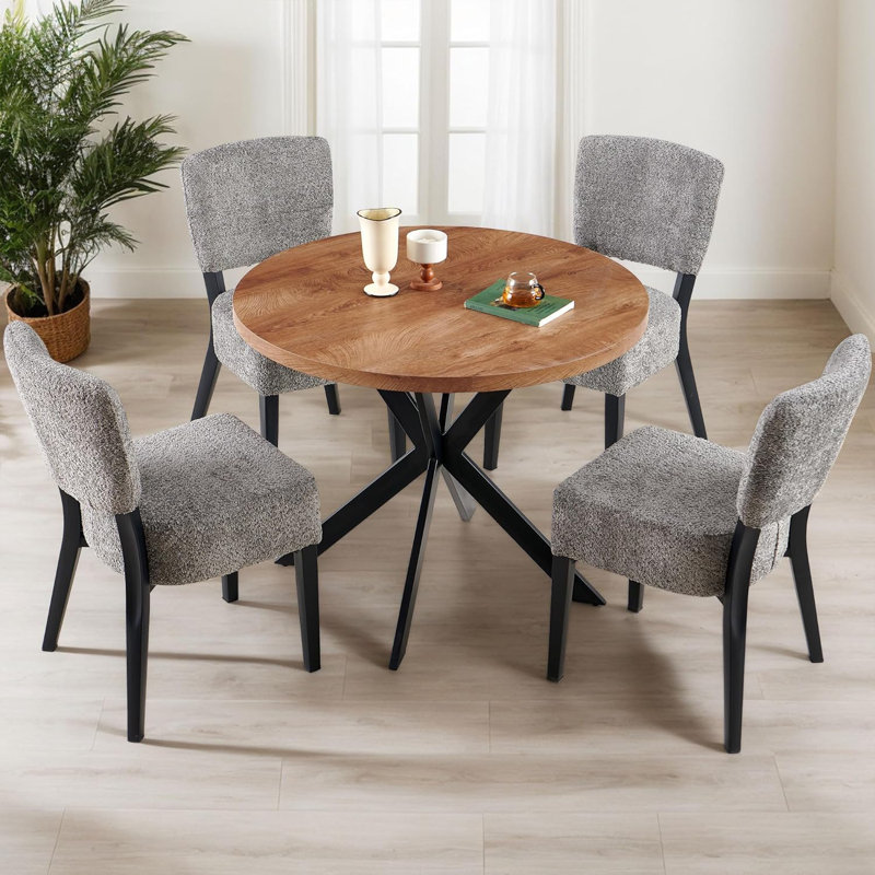 Danette 5 - Piece Dining Set, 5 Pieces: Table, 4 Chairs, Gray