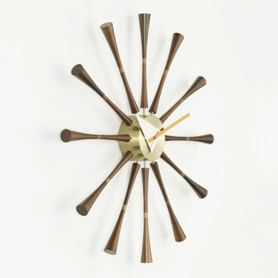 Solara Walnut Starburst Wall Clock