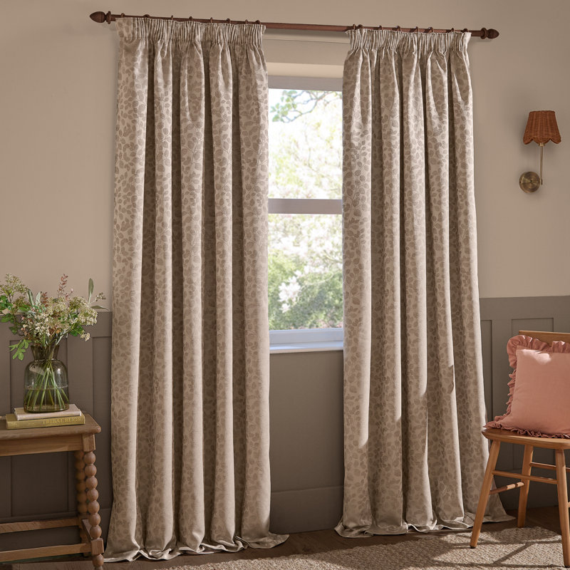 Room Darkening Curtain Panel Pair, Brown, 168cm Width x 137cm Drop
