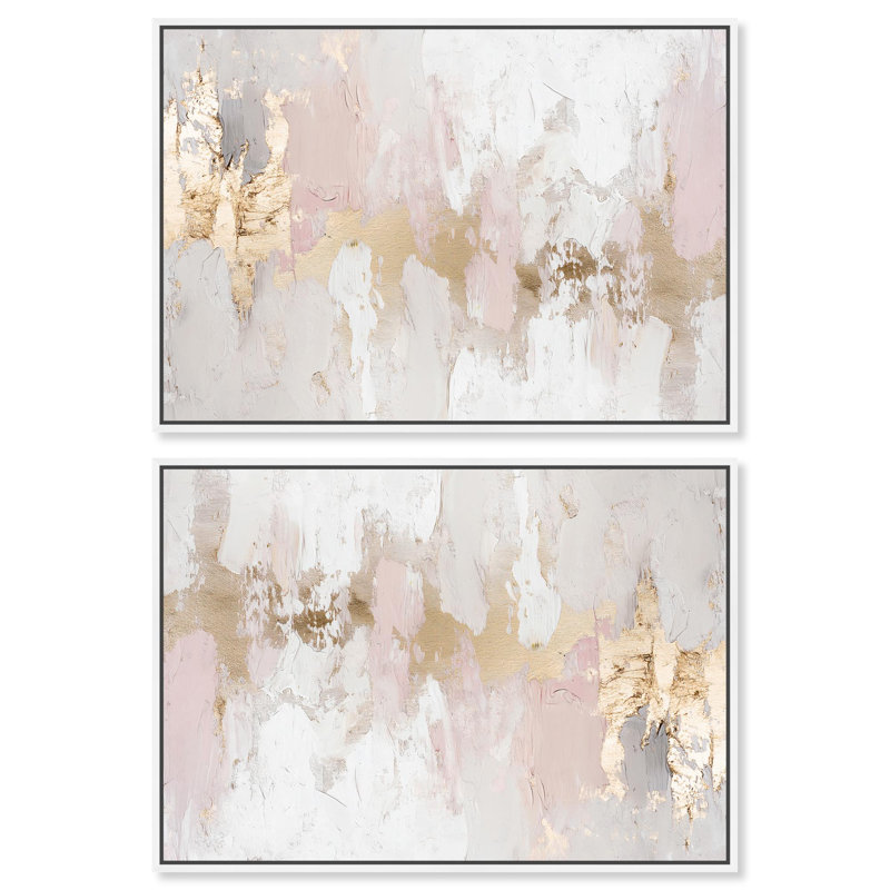 «Rustic Elegance I Set Canvas Modern Boho» par Art Remedy, H 11 po x l 16 po, Cadre blanc
