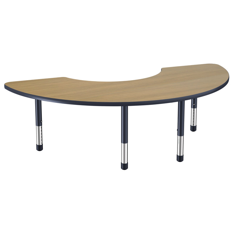 Table d'activité thermofusionnée 36 "x 72" avec pieds épais réglables - Chêne Pasadena / bleu marine