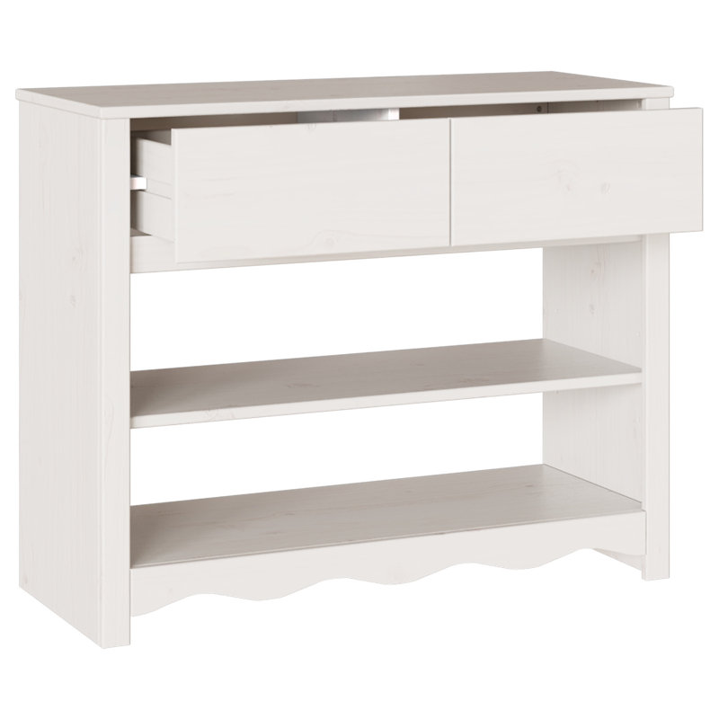 37cm Solid Wood Console Table, Oyster White