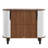 Fluted Bar Cabinet, White Liquor Coffee Station With Wine Racks, Glass Holders & Drawer-58462143