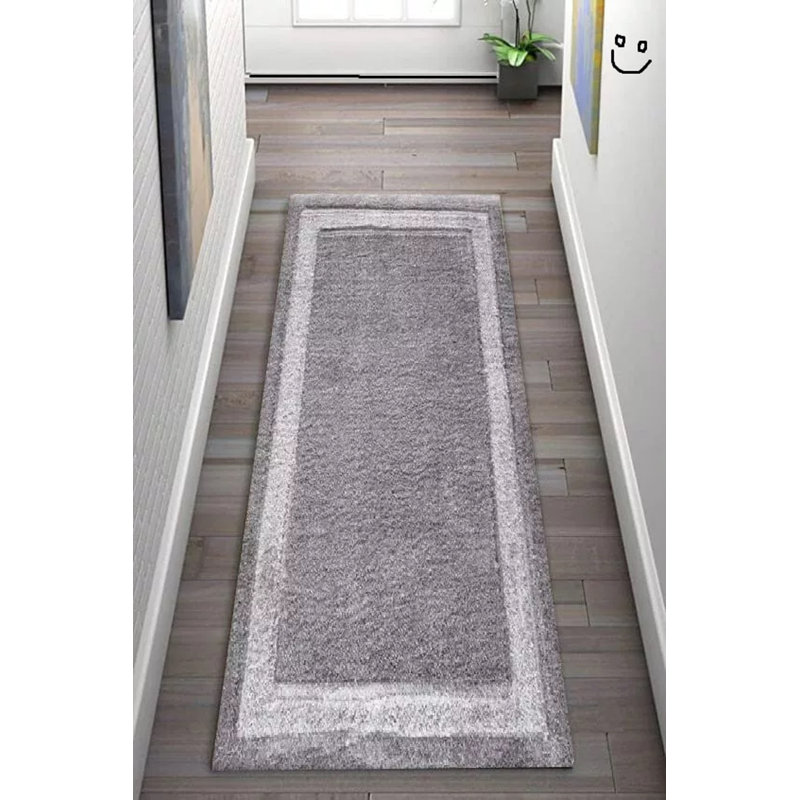 Sayette Solid Colour Machine Tufted Shag Area Rug, Rectangle 60cm x 110cm
