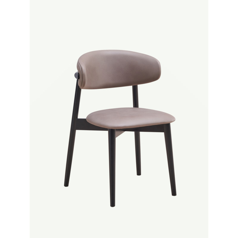 Lanae Grey Polished Microfiber & Black Finish Side Chair (Set Of 2)