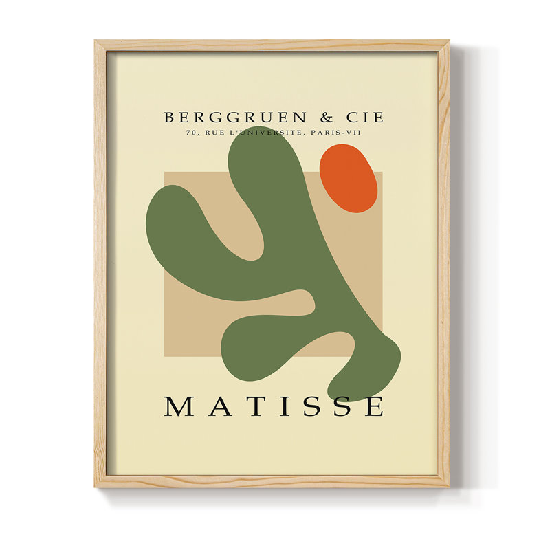 Matisse CECXLI, reproduction d'art encadrée - bois massif, Naturel, H 11 po x l 9 po
