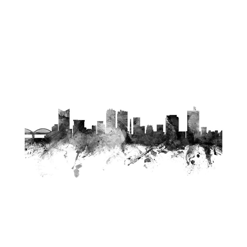 Fort Worth, Texas In Black & White by Michael Tompsett - Wrapped Canvas Gallery-Wrapped Canvas Giclée