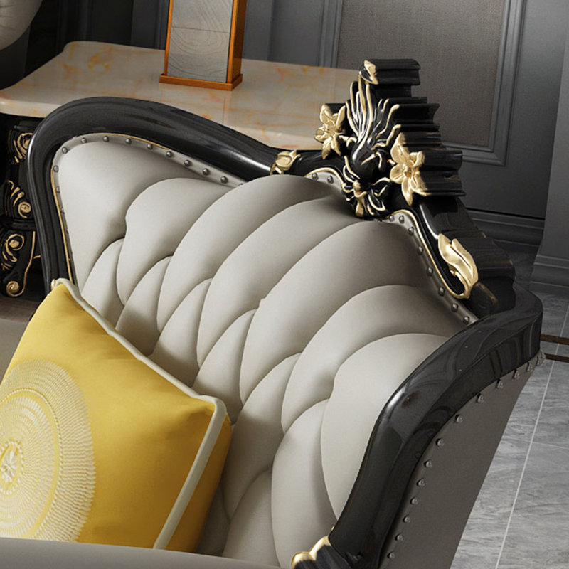 Fauteuil européen en cuir clair luxueux de 49,2 po de largeur