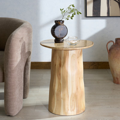 Jennamira Travertine Accent Table
