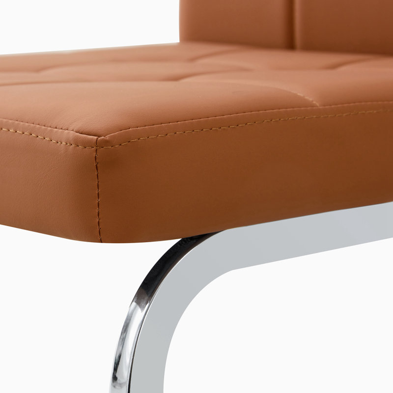 Chaise d'appoint en similicuir, Brun