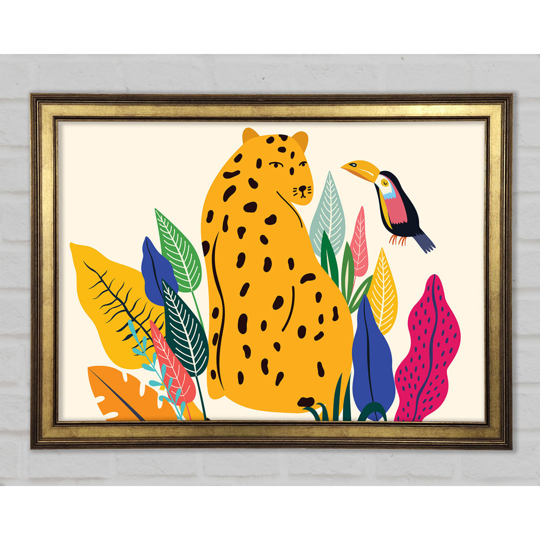 Mid Century Leopard - Einzelner Bilderrahmen Kunstdrucke