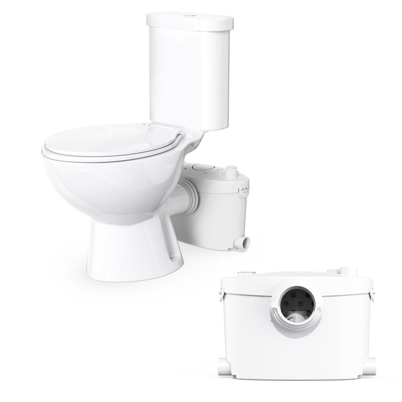 SUPERFLO Macerating Toilet with Upflush Toilet System, 600W Motor, and Waste Pump