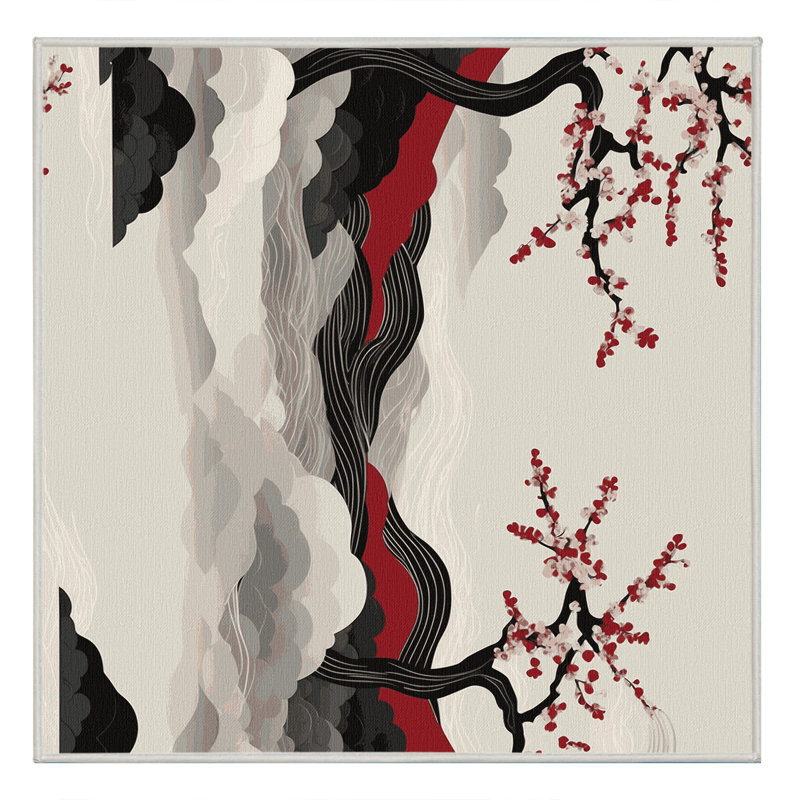 Petal Path Rug, Square 5'
