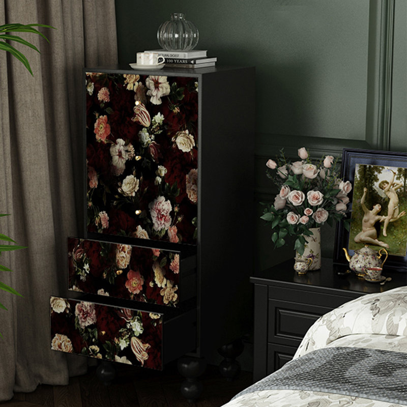 Vintage Floral Accent Cabinets