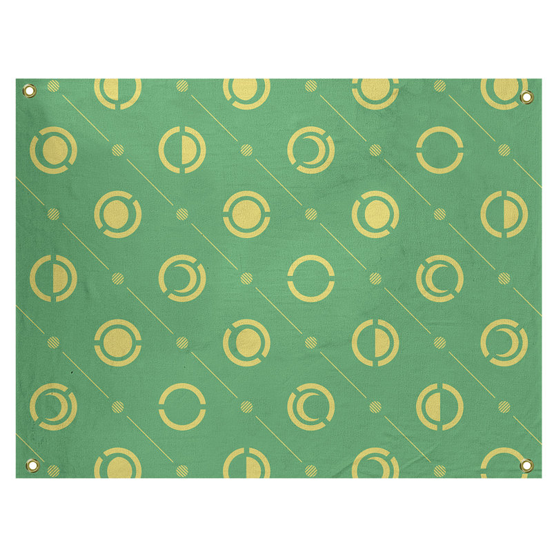 Tapisserie, H 26 po x l 36 po, Vert/jaune
