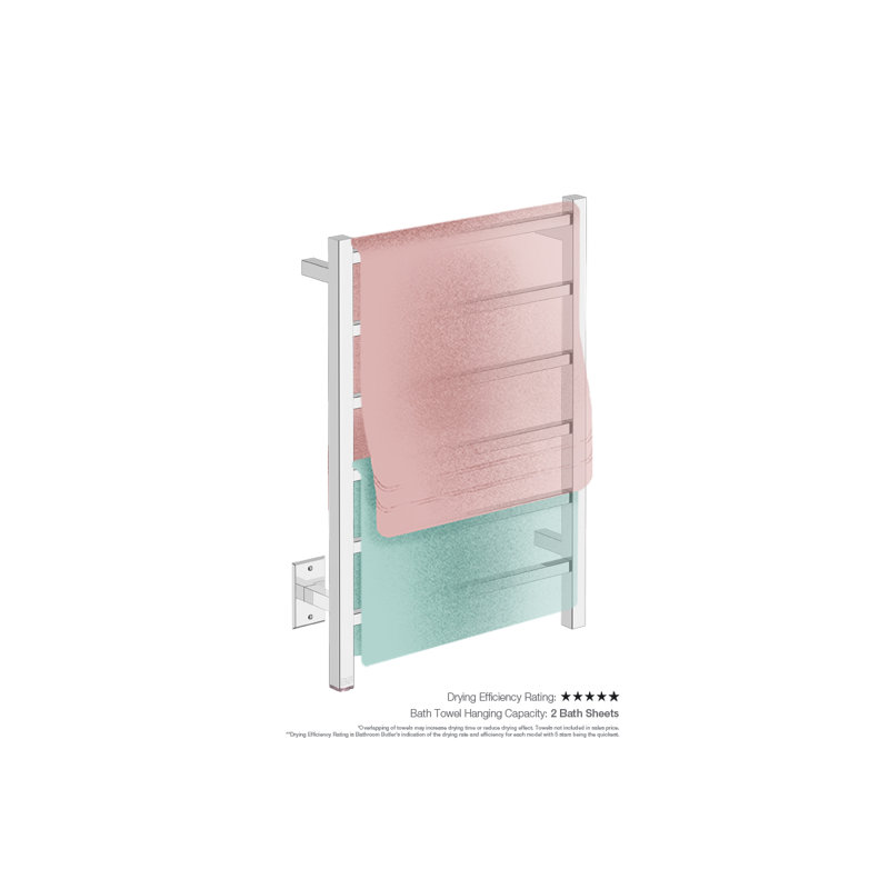 Cubic 4 Wall Mounted Towel Rack, Polished Stainless Steel
