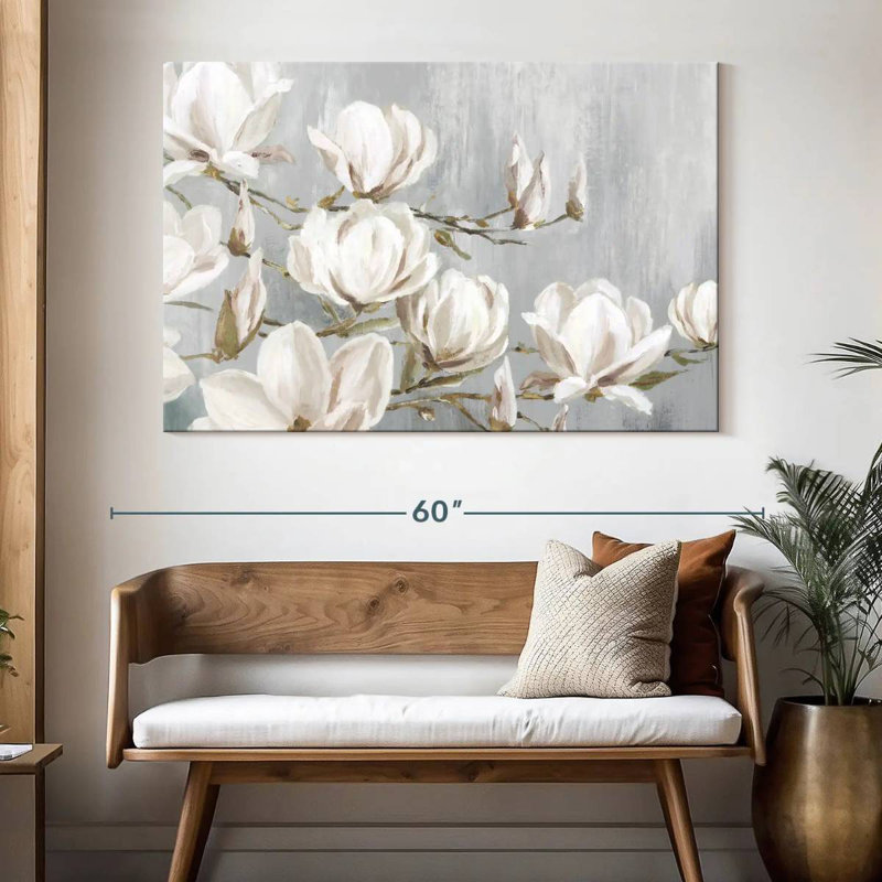 Harnek Blooming White Magnolia, 34" H x 51" W