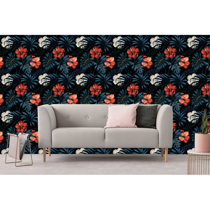 Rouleau de papier peint adhésif hawaii 10 pi x l 24 po tropical hawaii night