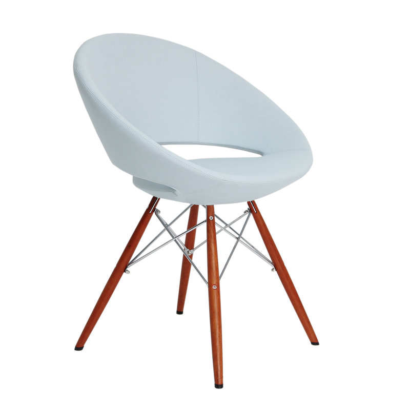 Fauteuil Papasan large de 23,75 po Crescent, Gris foncé, Bleu ciel, Similicuir
