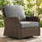 3-Piece Outdoor Conversation Set with Wicker Swivel Rocking Chairs and Side Table