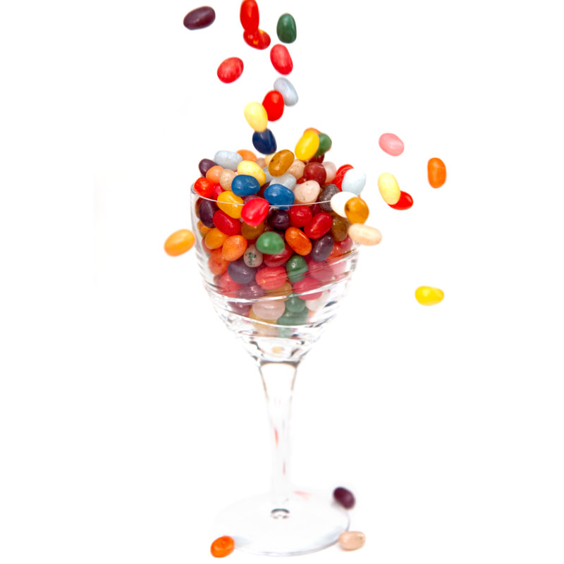 Jelly Beans Tumbling into a Glass 1 Piece Wrapped Canvas Wall Art, 91cm H x 61cm W x 3.8cm D