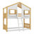 Twin-On-Twin House-Style Bunk Bed Fully Equipped With Roof, Window, Door, Safety Guardrails, And Ladder-352034355