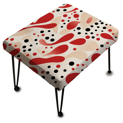 Motif à pois rouges et blancs - Repose-pieds rectangulaire à pois