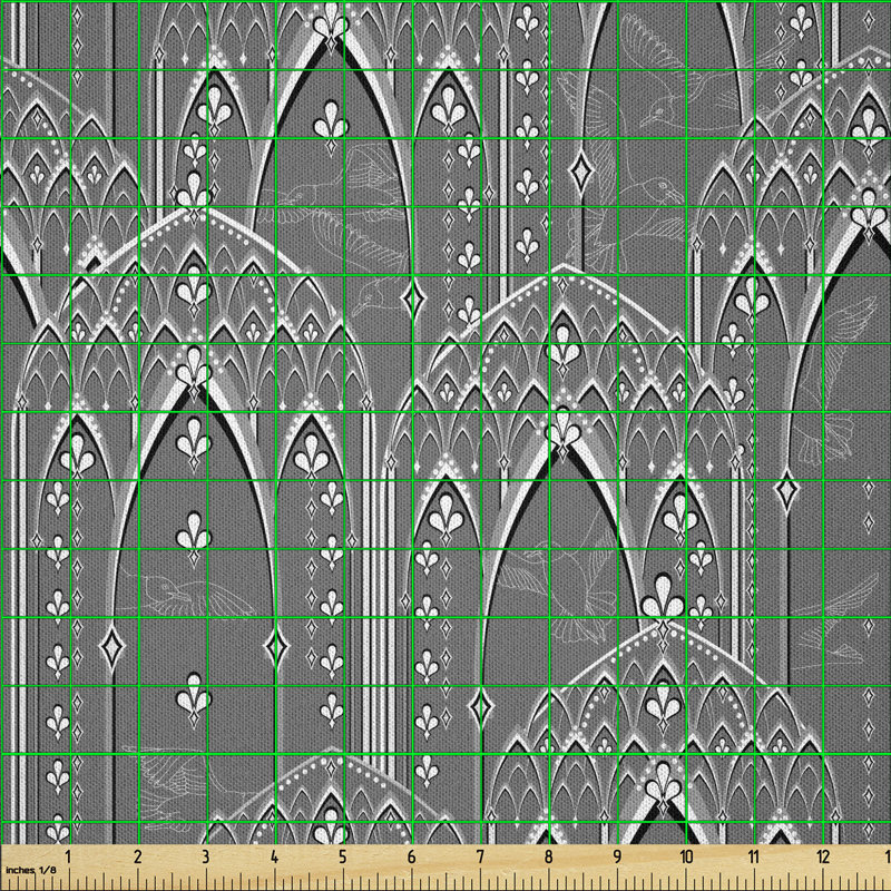 Dayany Moroccan Arches Architectural in Greyscale Arabesque Multi-Purpose Fabric