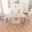 Ensemble de table de salle à manger extensible avec chaises en cuir PU de style moderne pour la cuisine et le salon-131506139-131506141