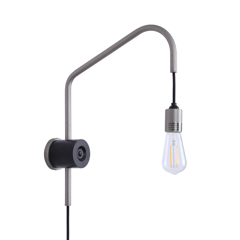 Averylynn Plug-in Armed Sconce, Brushed Nickel