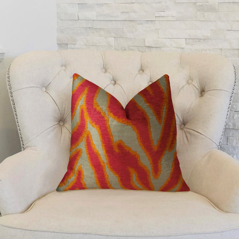 Coussin de luxe fabriqué à la main fuchsia, 26 po x 26 po, Coussin décoratif