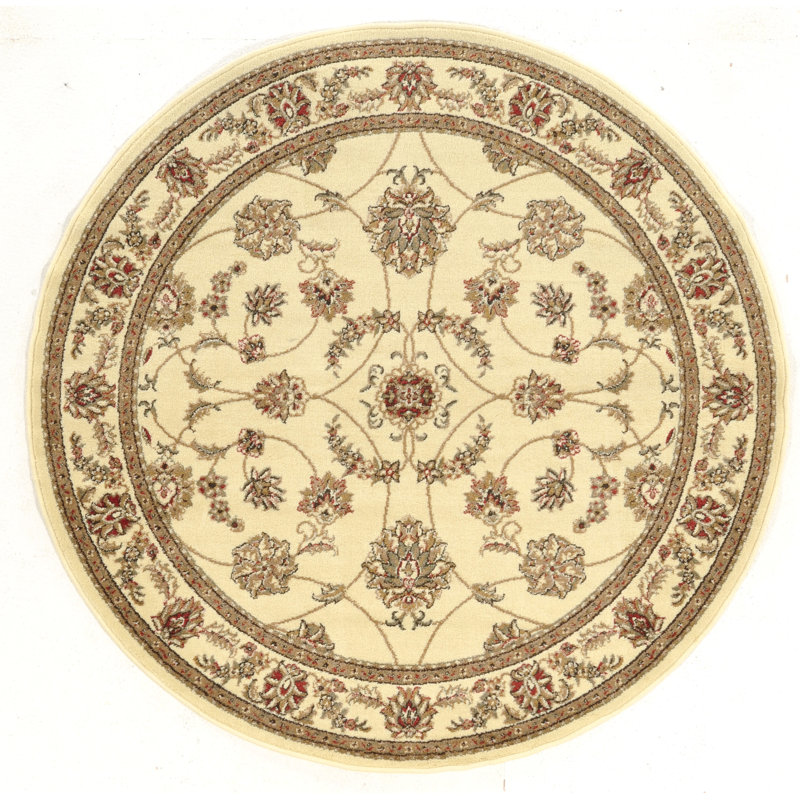 Tapis de zone ivoire Mesquite, Rond 5 pi 3 po