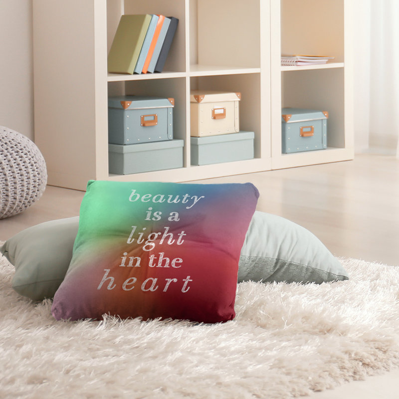 Coussin décoratif d’intérieur/d’extérieur d’inspiration beauté, Riche arc-en-ciel, 26 po x 26 po