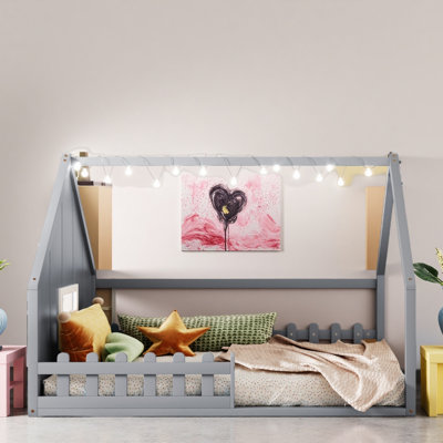 Lit à DEL avec clôture pour enfants