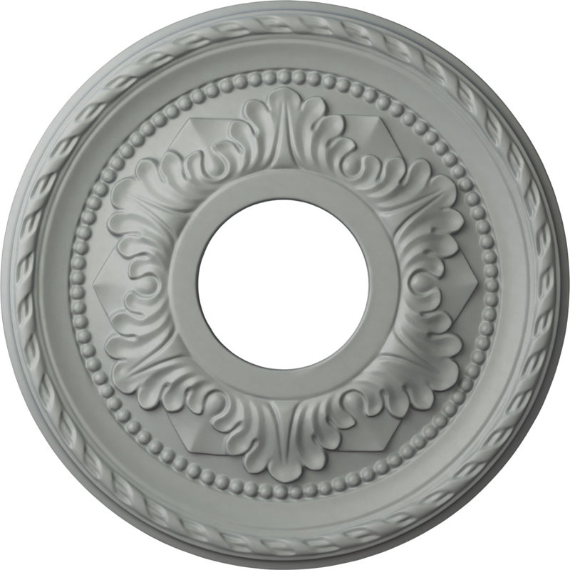 Médaillon de plafond Endurathane Palmetto, DE 12 1/8 po x P 3 1/2 po x P 1 po (convient aux auvents jusqu'à 4 7/8 po), apprêté en usine