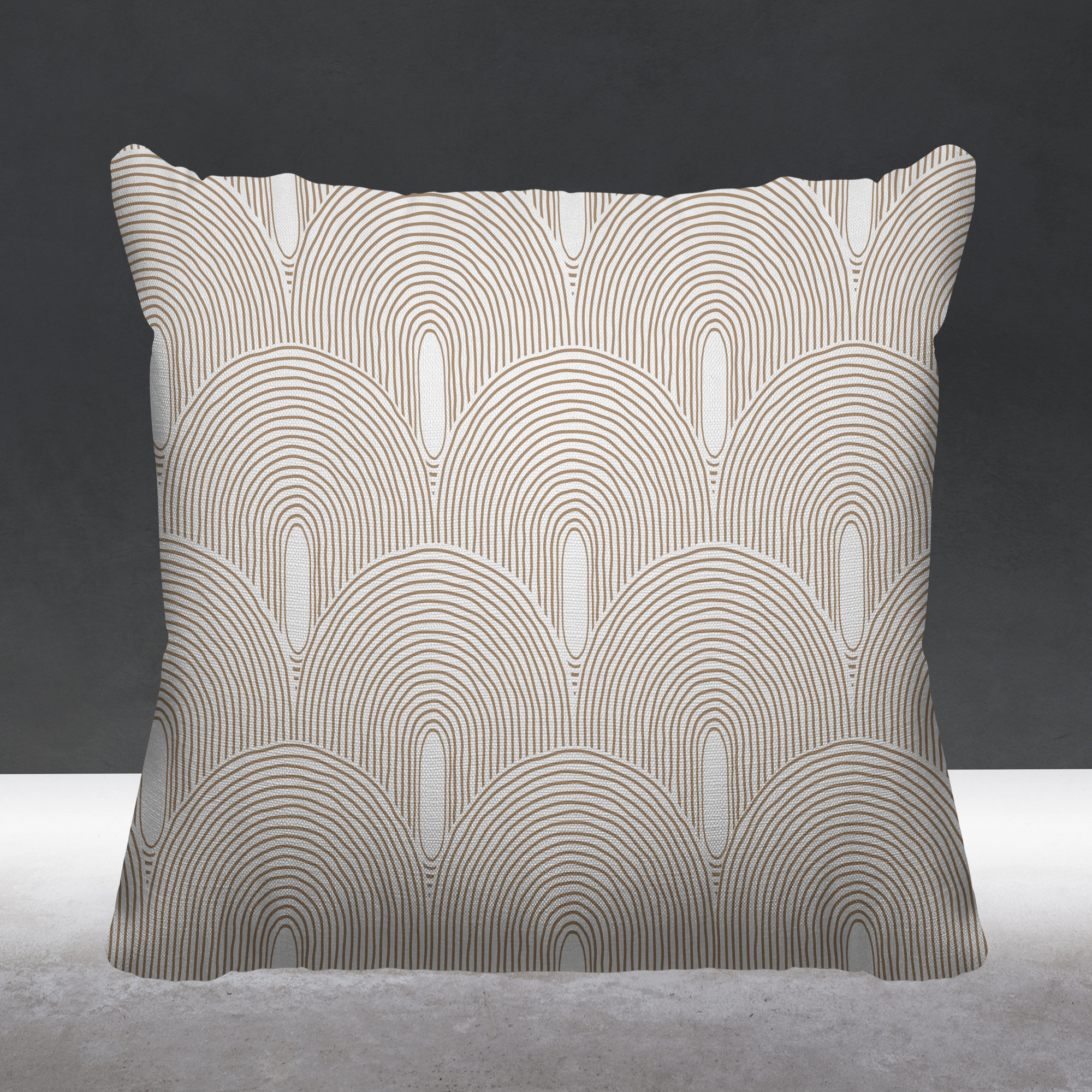 Limpo Starburst Spun Polyester Indoor/Outdoor Throw Pillow, 20"H x 20"W, Beige, Square