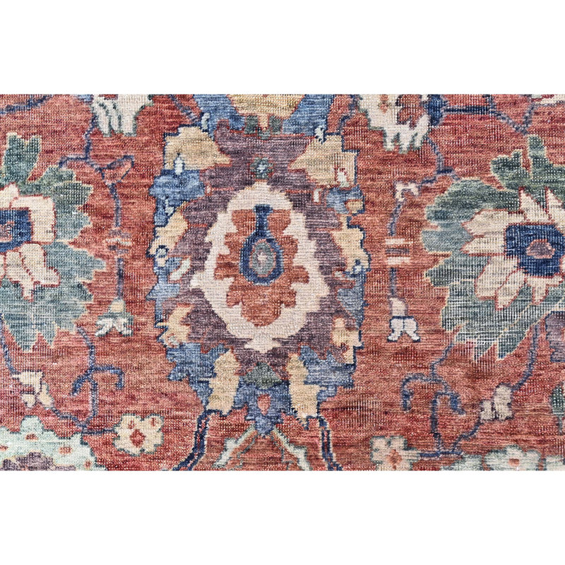 Tapis rectangulaire en laine noué à la main, Rectangle 12 pi x 15 pi