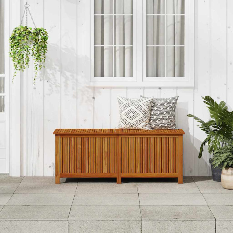 Acacia Wood Outdoor Deck Storage Box with Gas Lifts