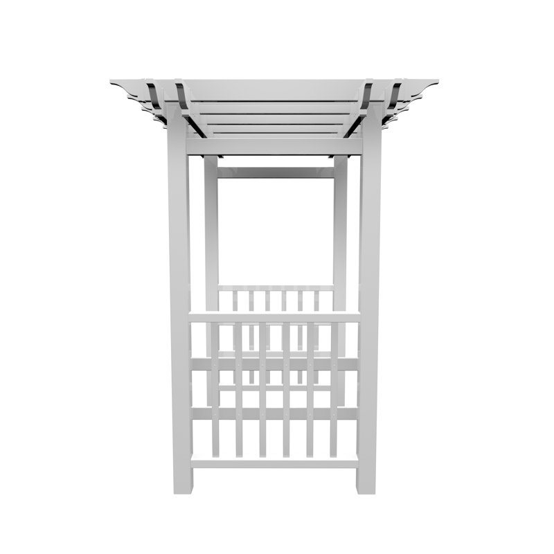 Springport White Vinyl Garden Arbor with Built-in Hooks