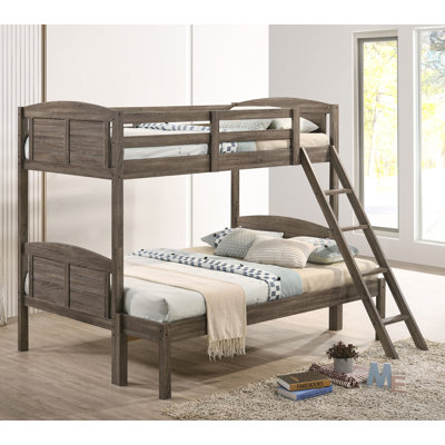 Dorcheer Wood Twin Over Full Bunk Bed Weathered Brown