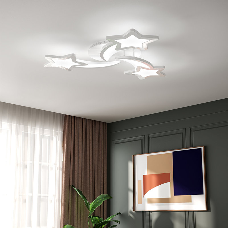 Childlike Shooting Stars 3-light LED Semi Flush Mount