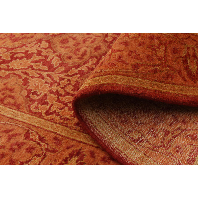 One-of-a-Kind 2'6" X 9'6" New Age Runner Wool Area Rug in Dark Red
