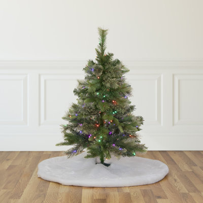 3' Pre-Lit Kingston Cashmere Pine Full Artificial Christmas Tree Multi LED Lights