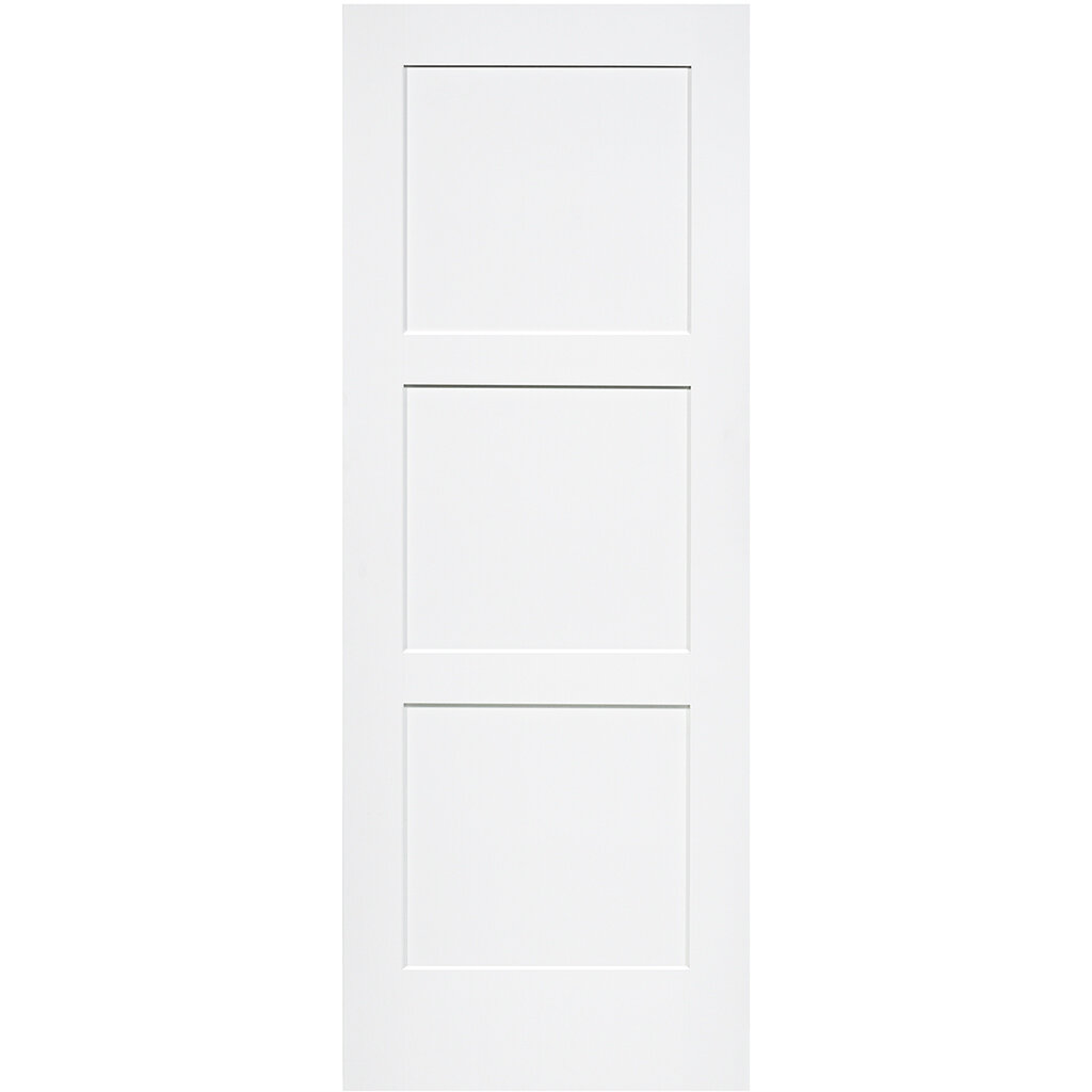 Kimberly Bay Paneled Solid Manufactured Wood Primed Shaker Standard ...