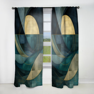 Avely Abstract Echoes Swirls II - Modern Velvet Curtain - Room Darkening - 1 panel