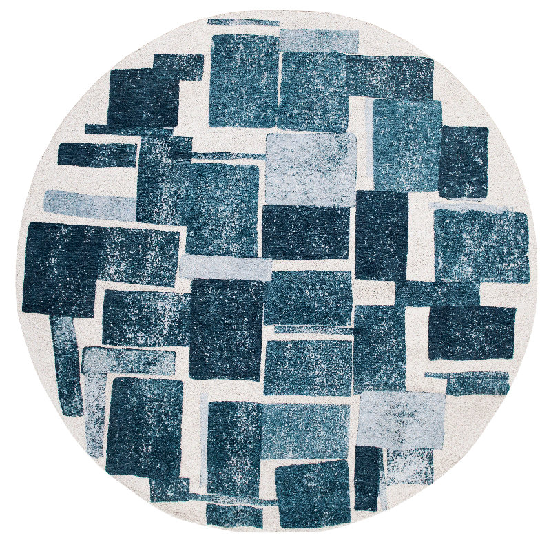 Geometric Recycled P.E.T Area Rug, Round 140cm