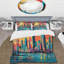 Ensemble de housse de couette en microfibre / polyester Pop Art Miami Cityscape I-1972422706