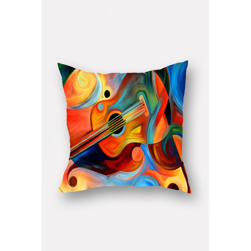 Music and Rhythm - Abstract Printed Pillow, Square, Pillow Cover Only - No Insert, 17" x 17"