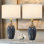 Ensemble de 2 lampes de table 25,8 "en verre artisanal