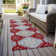 Machine Washable Indoor/Outdoor Claudian ACN1448 Red Rug